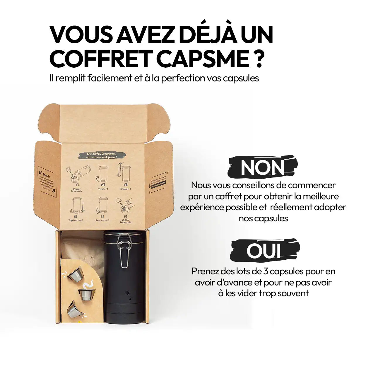 Reusable & refillable Nespresso®-compatible stainless steel capsules
