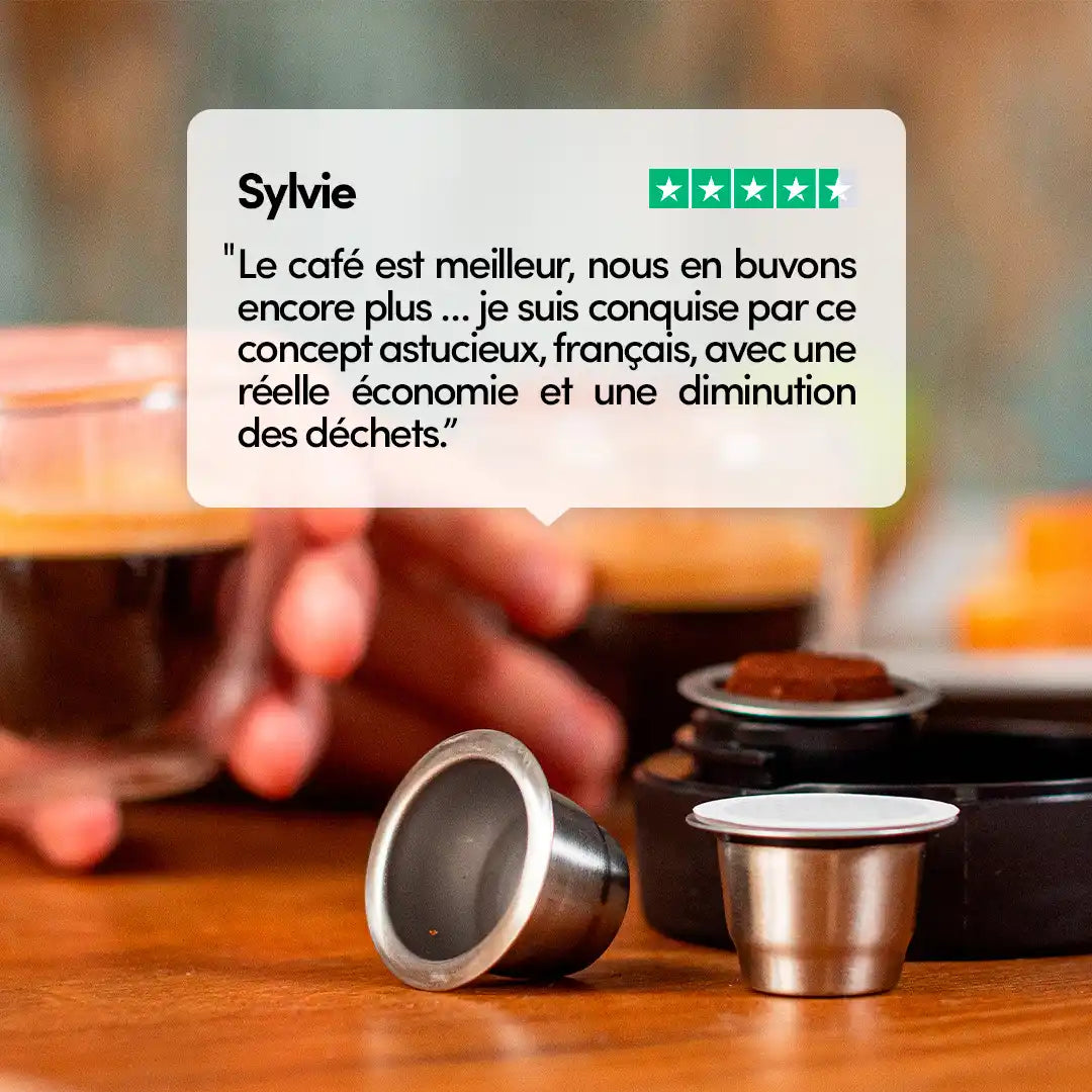 Reusable & refillable Nespresso®-compatible stainless steel capsules