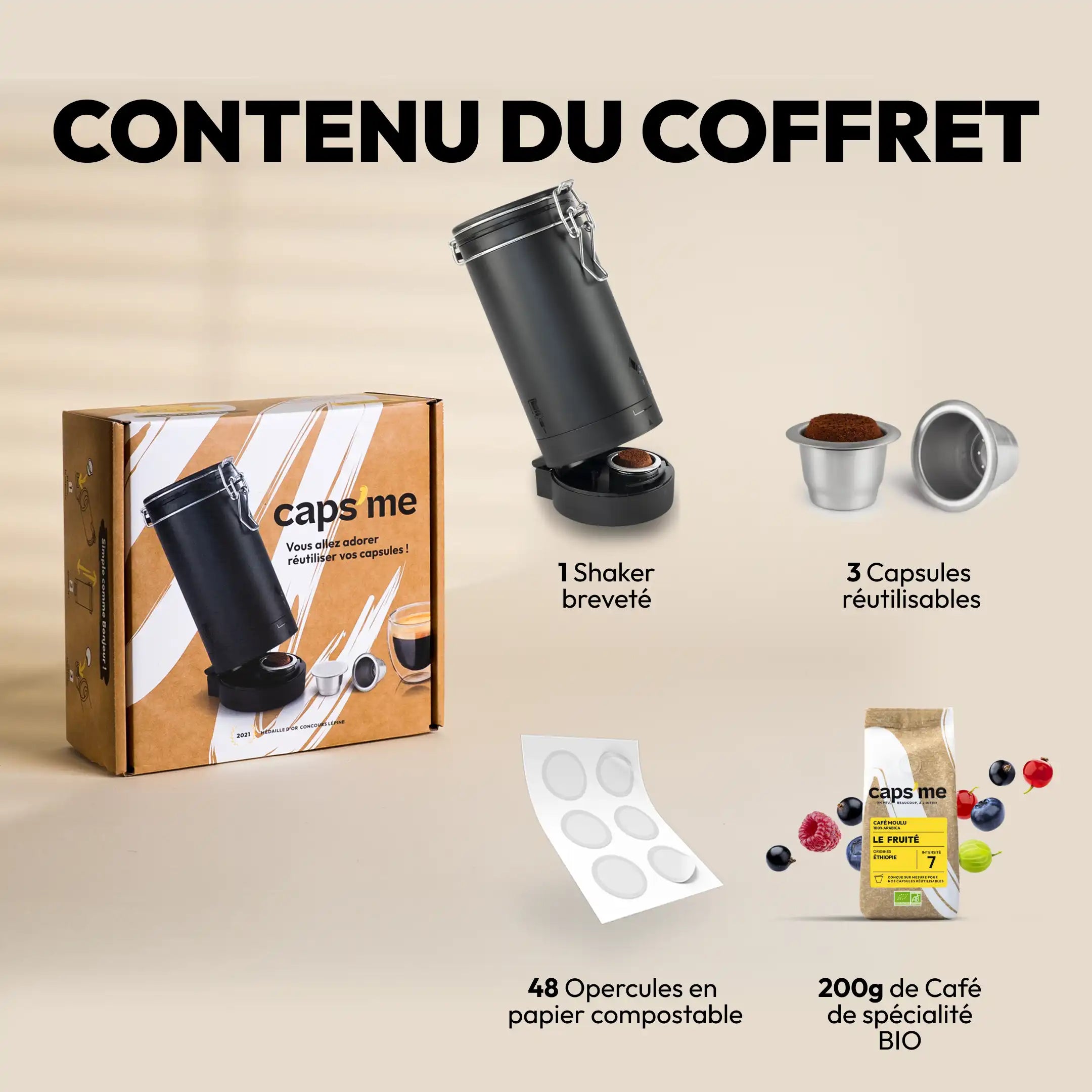 Coffret Caps'me Twist BIO (avec café Fruité)