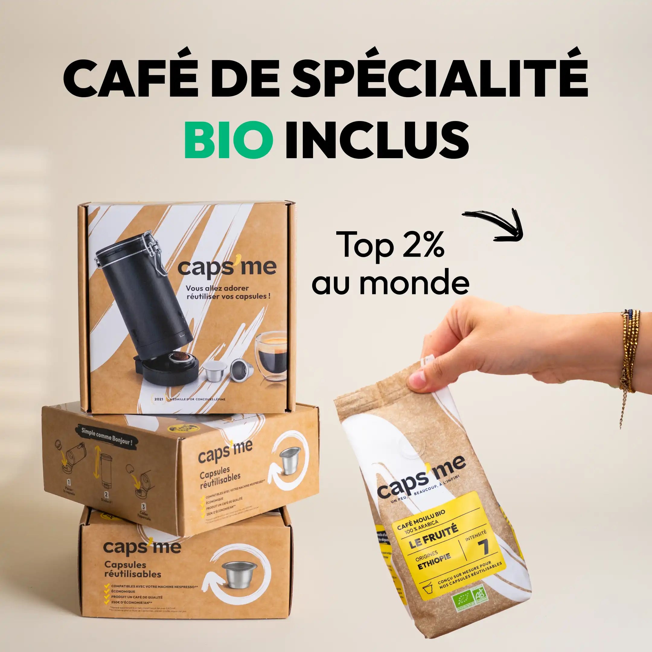 Coffret Caps'me Twist BIO (avec café Fruité)