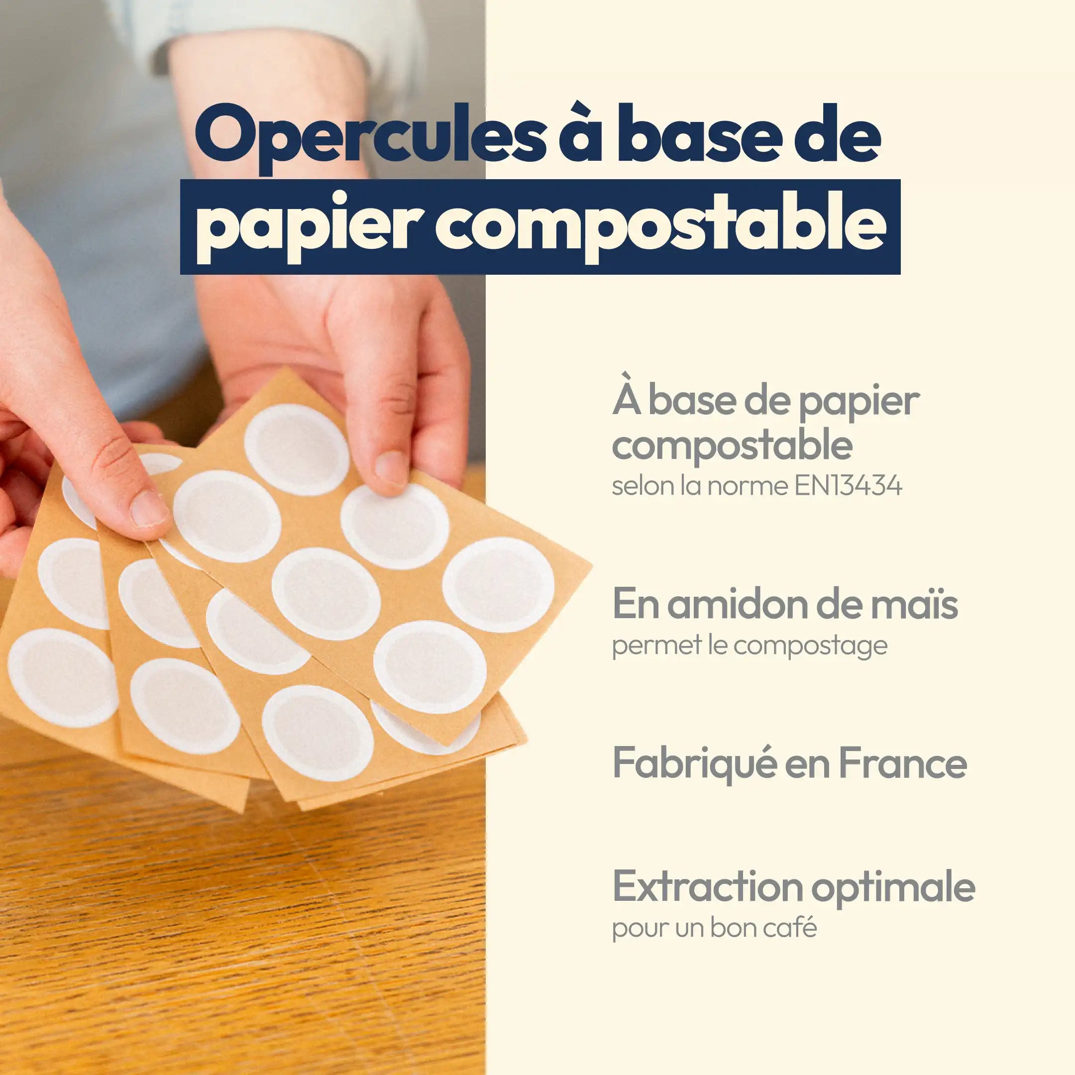 Papieren deksels voor herbruikbare capsules Nespresso®-compatibele Caps'me