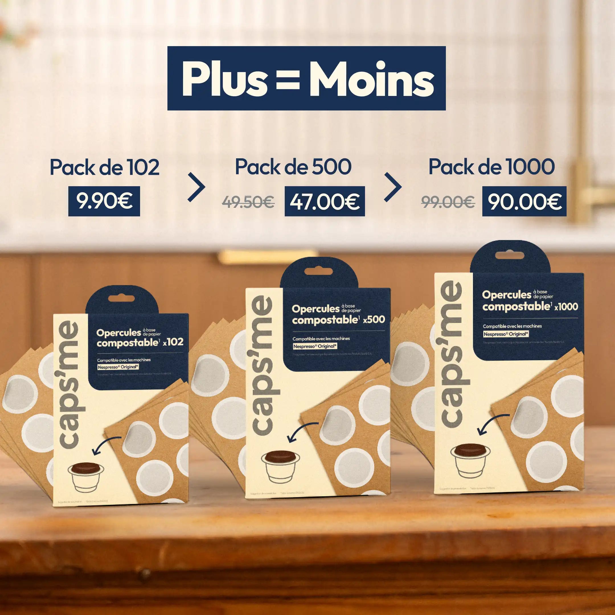 Papieren deksels voor herbruikbare capsules Nespresso®-compatibele Caps'me