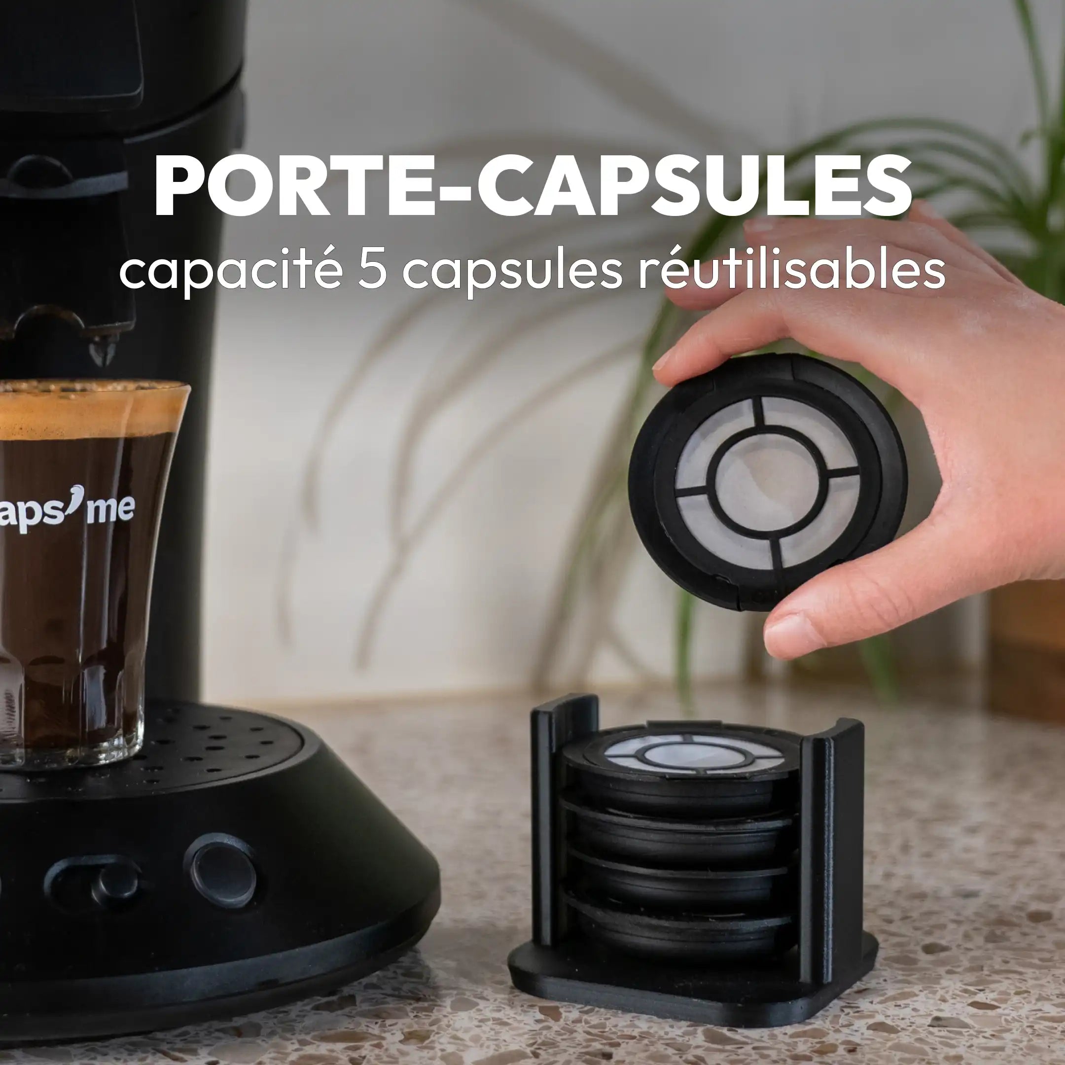 Porte-capsules & bac à marc pour capsules réutilisables compatibles Senseo®