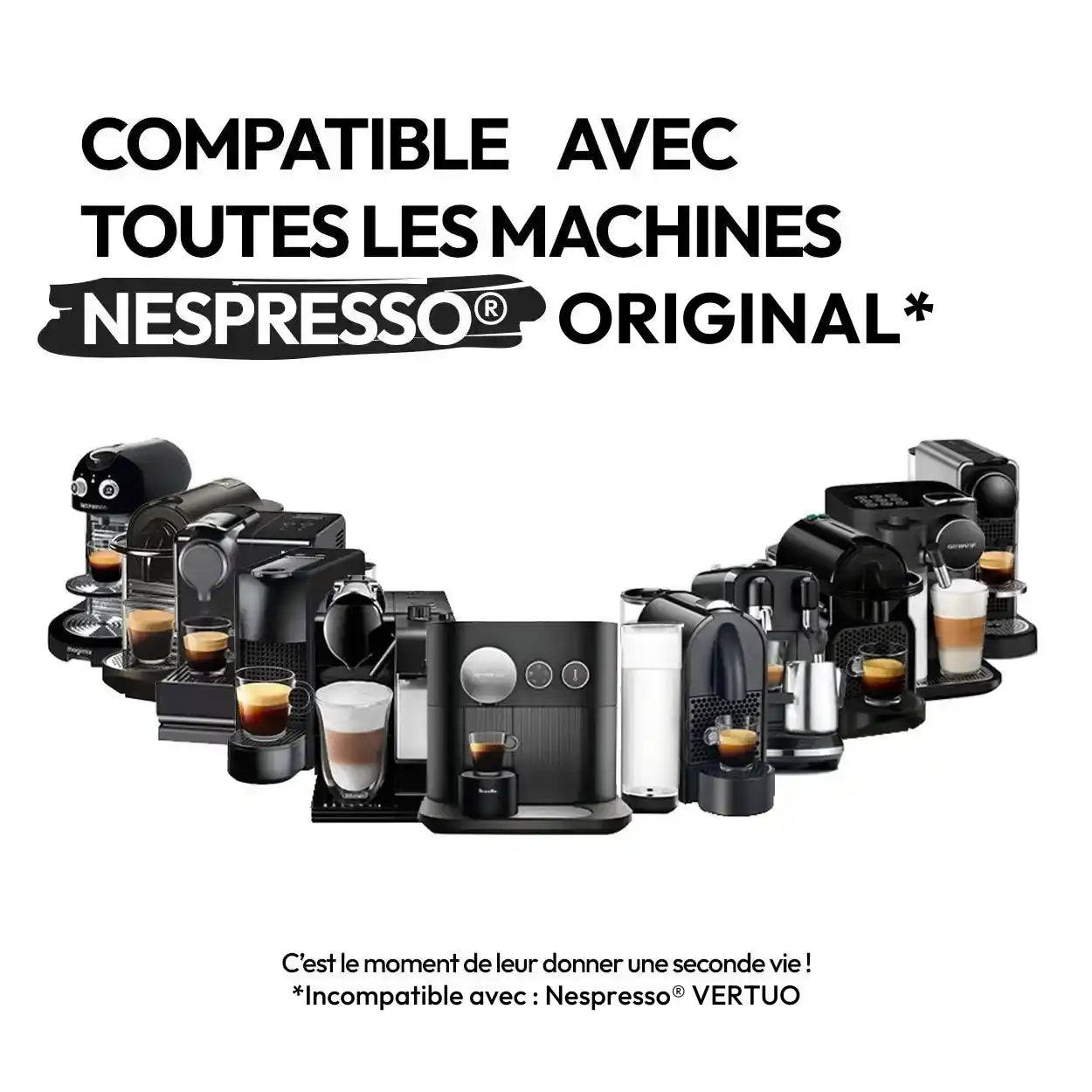 300 Nespresso®-compatible stainless steel lids & 3 reusable & refillable capsules