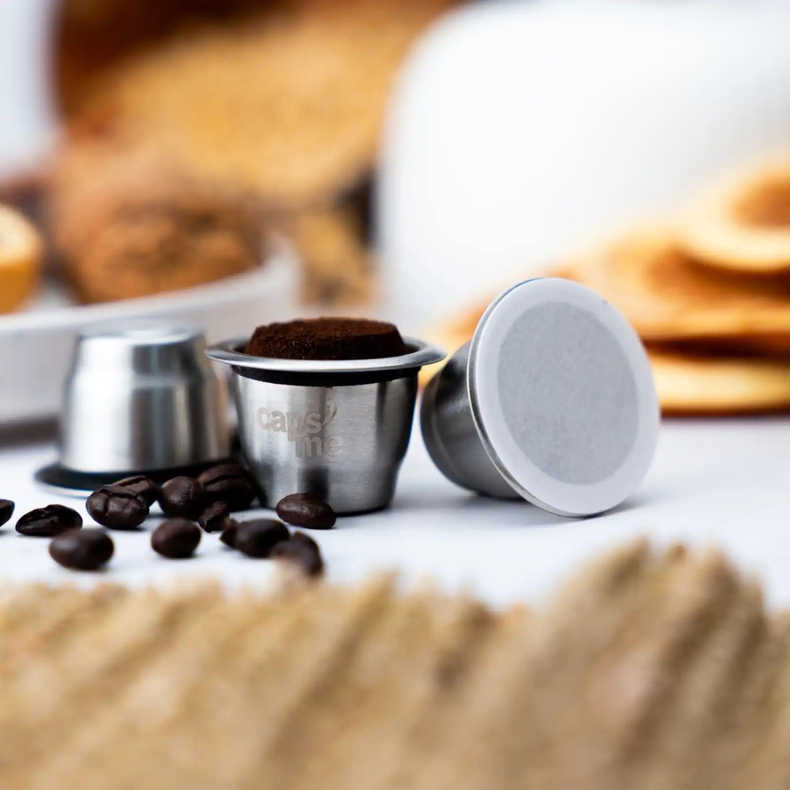 Gemahlener Kaffee für wiederverwendbare Kapseln