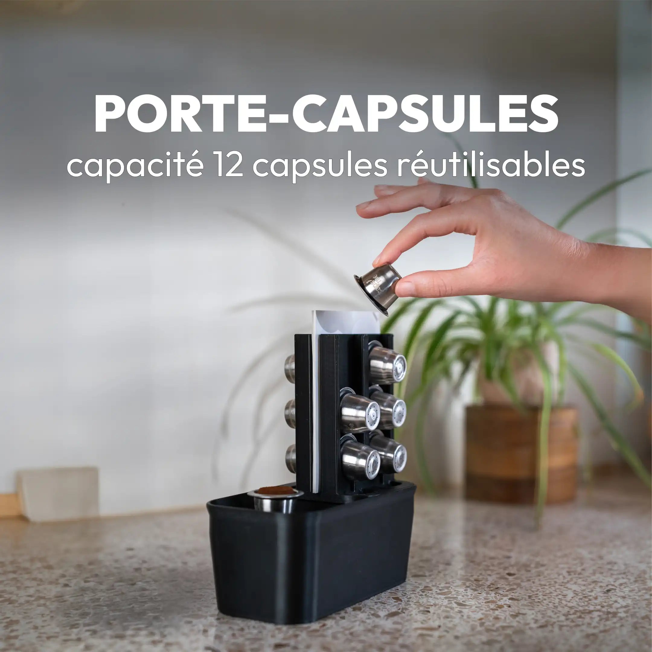 Porte-capsules & bac à marc pour capsules réutilisables compatibles Nespresso® Original