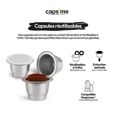 Capsules compatibles Nespresso réutilisables & rechargeables