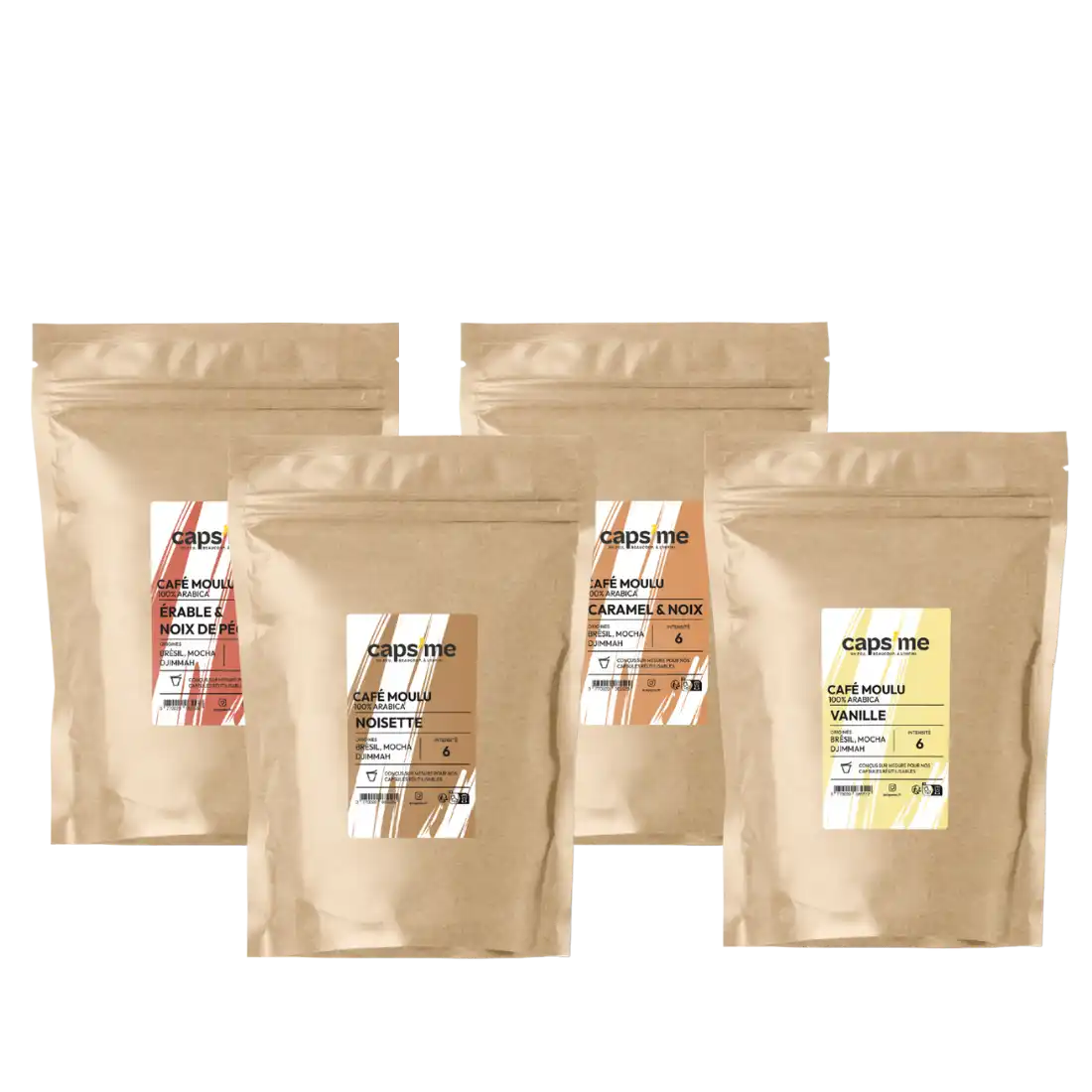 Composez votre pack de cafés aromatisés pour capsules réutilisables