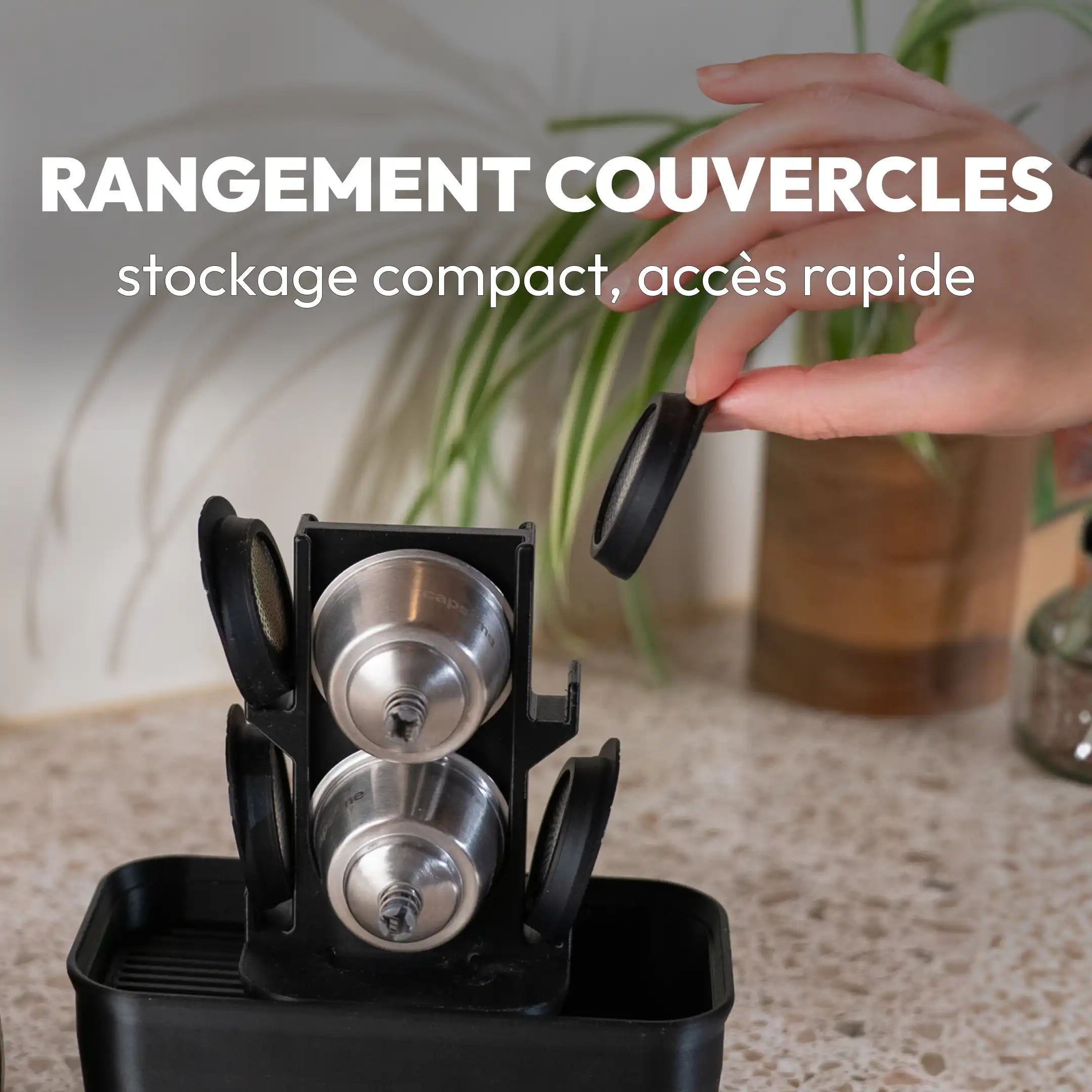 Porte-capsules & bac à marc pour capsules réutilisables compatibles Nescafé® Dolce Gusto®