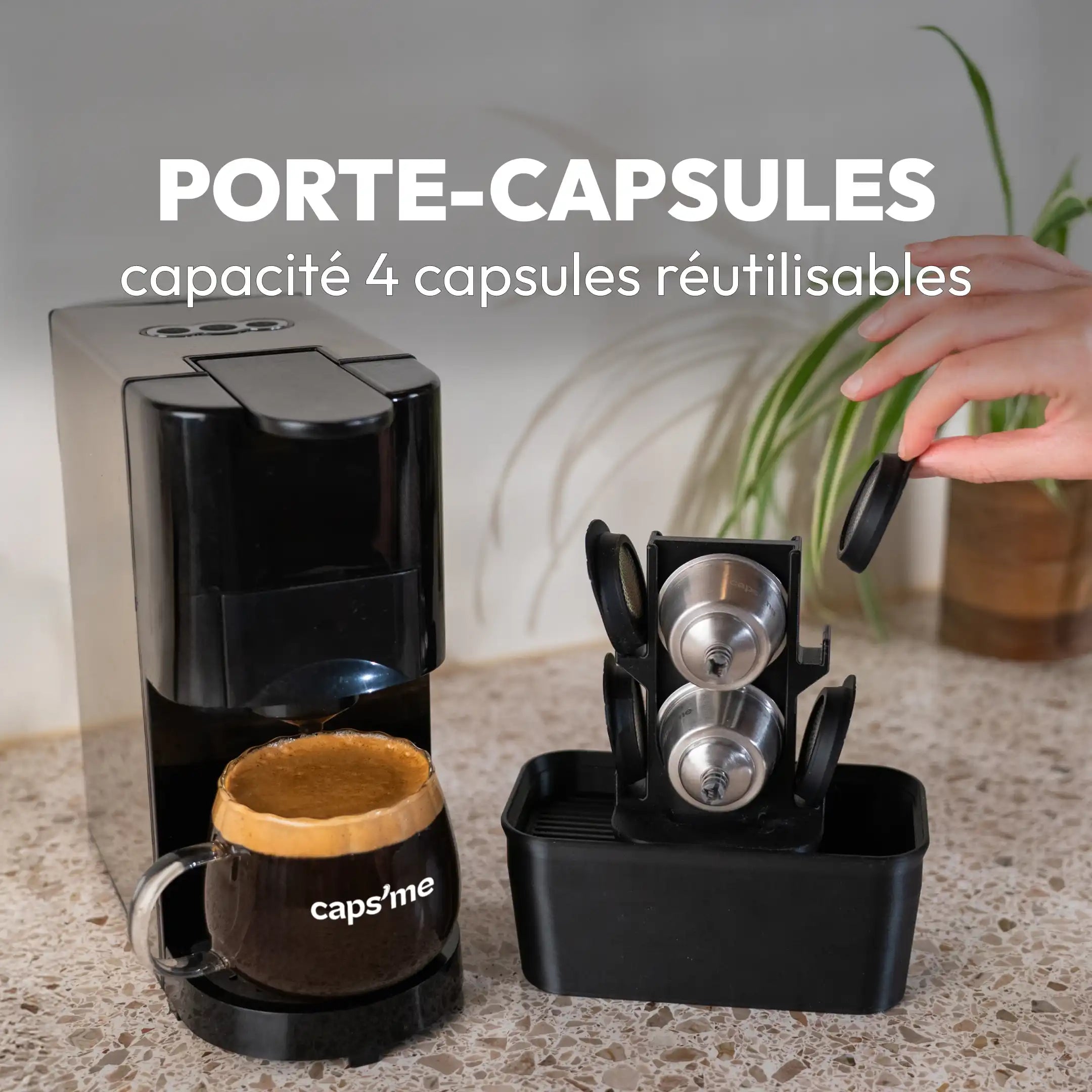 Porte-capsules & bac à marc pour capsules réutilisables compatibles Nescafé® Dolce Gusto®